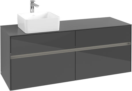 Villeroy & Boch Collaro Waschtischunterschrank 1400 mm mit LED-Beleuchtung und 4 Auszügen, White Wood