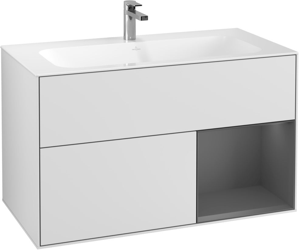 Villeroy & Boch Finion Waschtischunterschrank 996 mm White Matt Lacquer mit Beleuchtung