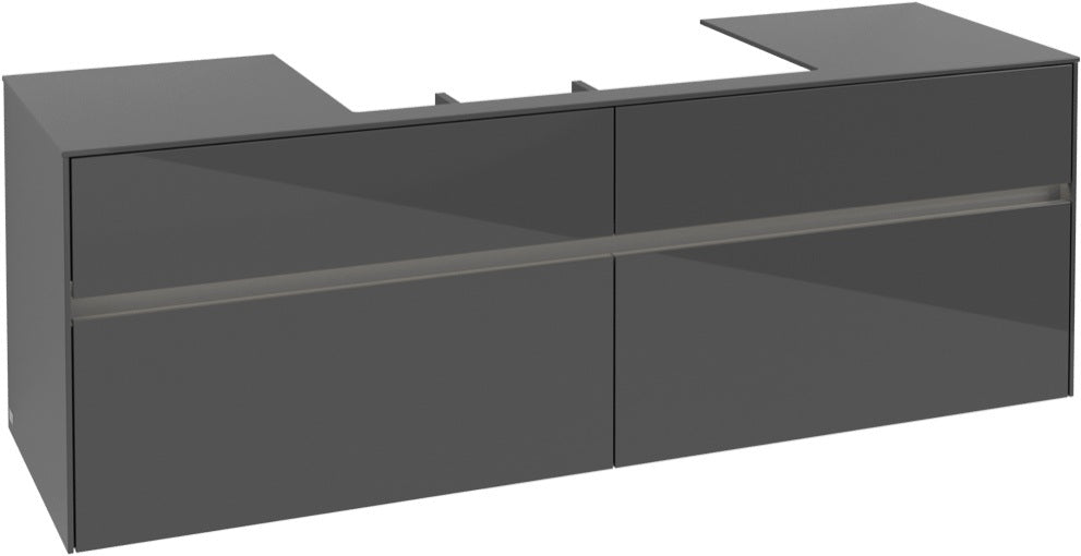 Villeroy & Boch Waschtischunterschrank Collaro C028B0 1600 mm Glossy Grey mit LED-Beleuchtung