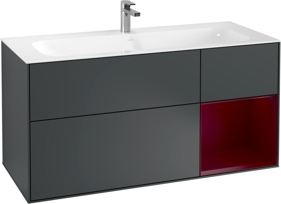 Villeroy & Boch Finion Waschbeckenunterschrank Glossy White Lacquer 1196 mm mit LED-Beleuchtung