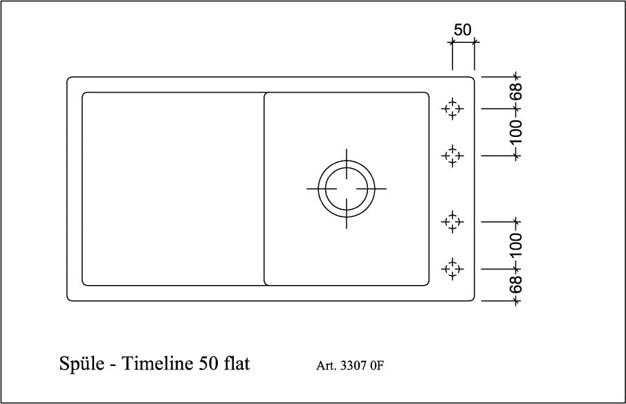 Villeroy & Boch Timeline 50 flat Einbauspüle 865x475mm Ebony CeramicPlus reversibel