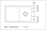Villeroy & Boch Timeline 50 flat Einbauspüle 865x475mm Ebony CeramicPlus reversibel