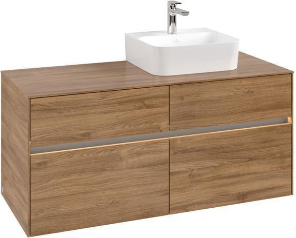 Villeroy & Boch Waschbeckenunterschrank Collaro C099B0 1200 mm Kansas Oak mit Beleuchtung und SoftClosing