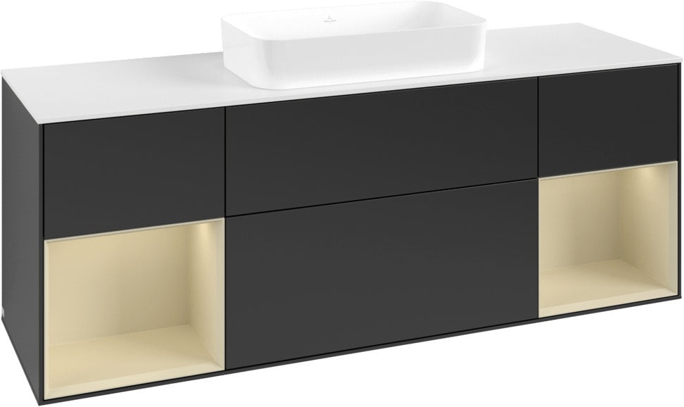 Villeroy & Boch Finion Waschtischunterschrank 1600 mm Glossy White Lacquer mit Beleuchtung