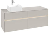 Villeroy & Boch Collaro Waschtischunterschrank 1400 mm mit LED-Beleuchtung und 4 Auszügen, White Wood