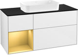 Villeroy & Boch Finion Waschtischunterschrank 1200 mm Glossy White Lacquer mit LED-Beleuchtung