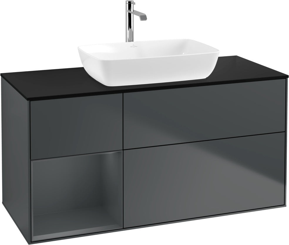 Villeroy & Boch Finion Waschtischunterschrank 1200 mm Glossy White Lacquer mit Beleuchtung