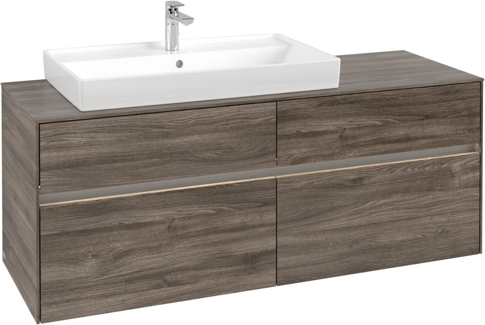 Villeroy & Boch Waschtischunterschrank Collaro C089 B0 1400 mm Stone Oak mit Beleuchtung