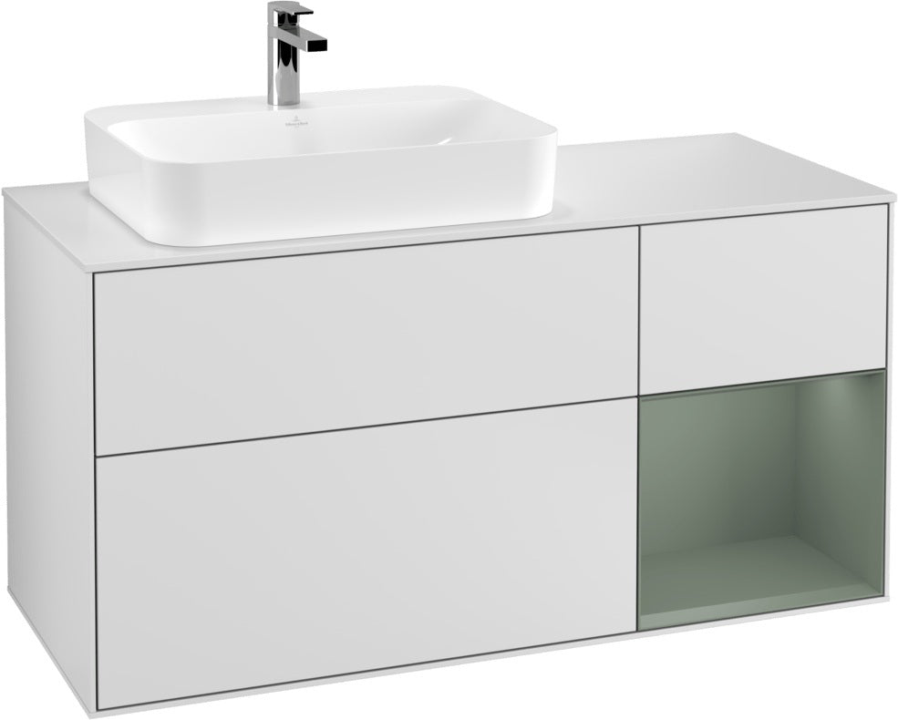 Villeroy & Boch Waschtischunterschrank Finion F401G 1200 mm Glossy White Lacquer mit Beleuchtung