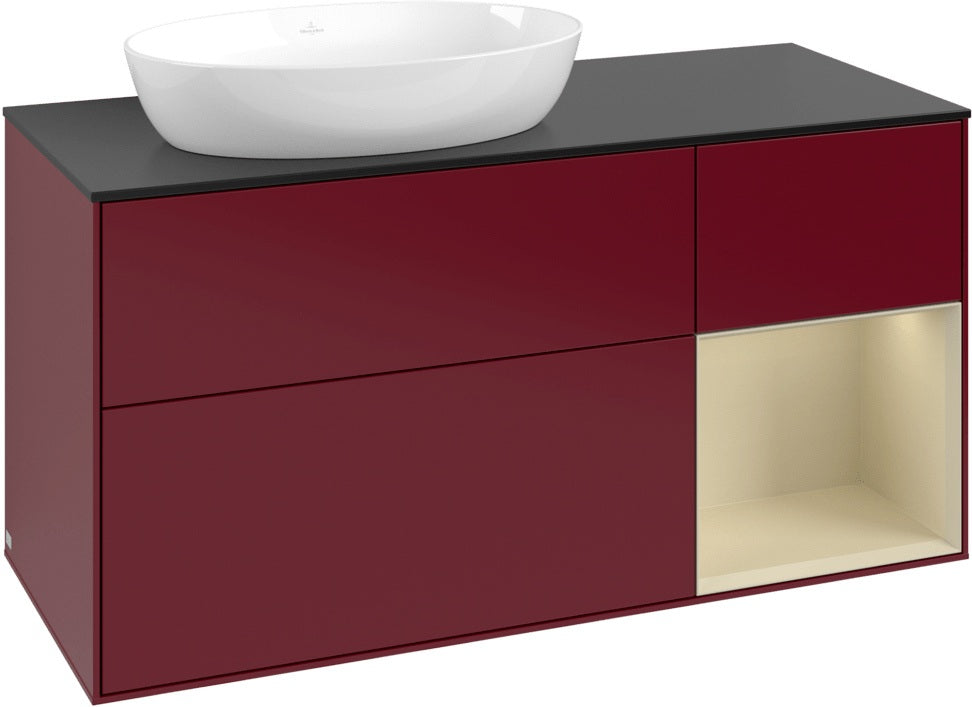 Villeroy & Boch Finion Waschtischunterschrank 1200 mm Glossy White Lacquer mit LED-Beleuchtung