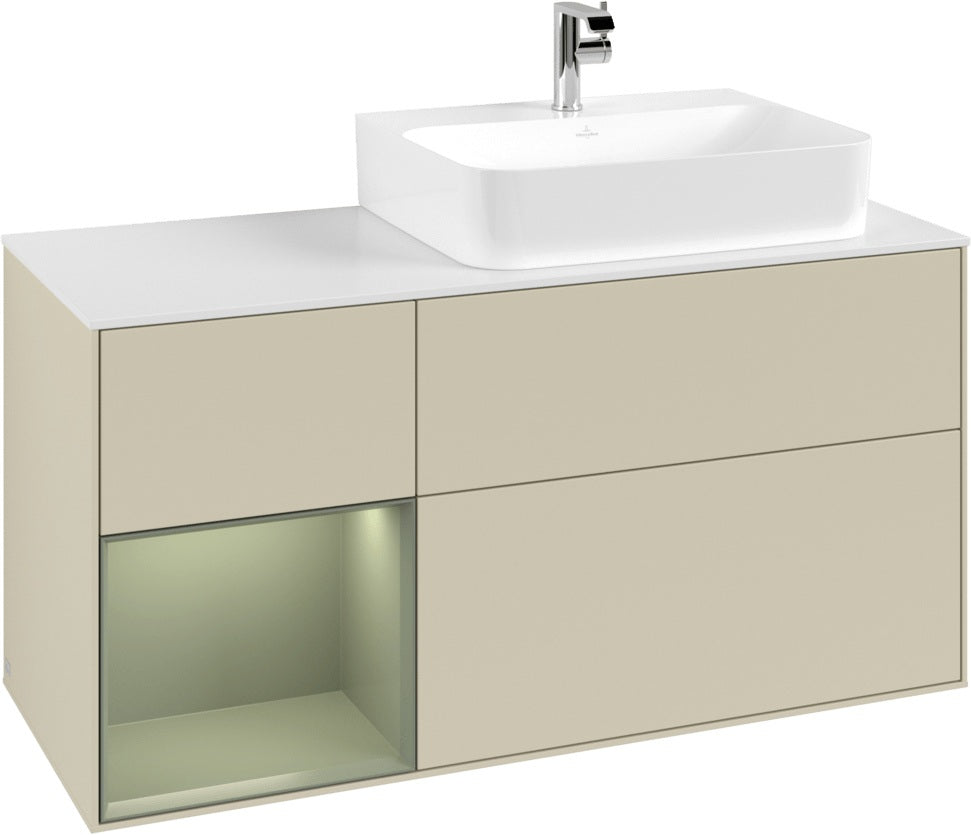 Villeroy & Boch Waschtischunterschrank Finion G141G 1200 mm Glossy White mit LED-Beleuchtung