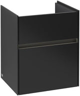Villeroy & Boch Collaro Waschtischunterschrank 460 mm mit LED-Beleuchtung und 2 Auszügen – Black Matt Lacquer