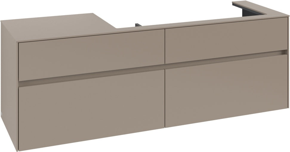 Villeroy & Boch Waschtischunterschrank Collaro C030 B0 1600 mm Taupe mit Beleuchtung