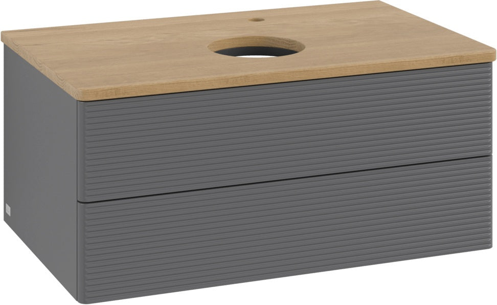 Villeroy & Boch Waschbeckenunterschrank Antao 800x360x500 mm Anthracite Matt Lacquer mit Auszugsbeleuchtung