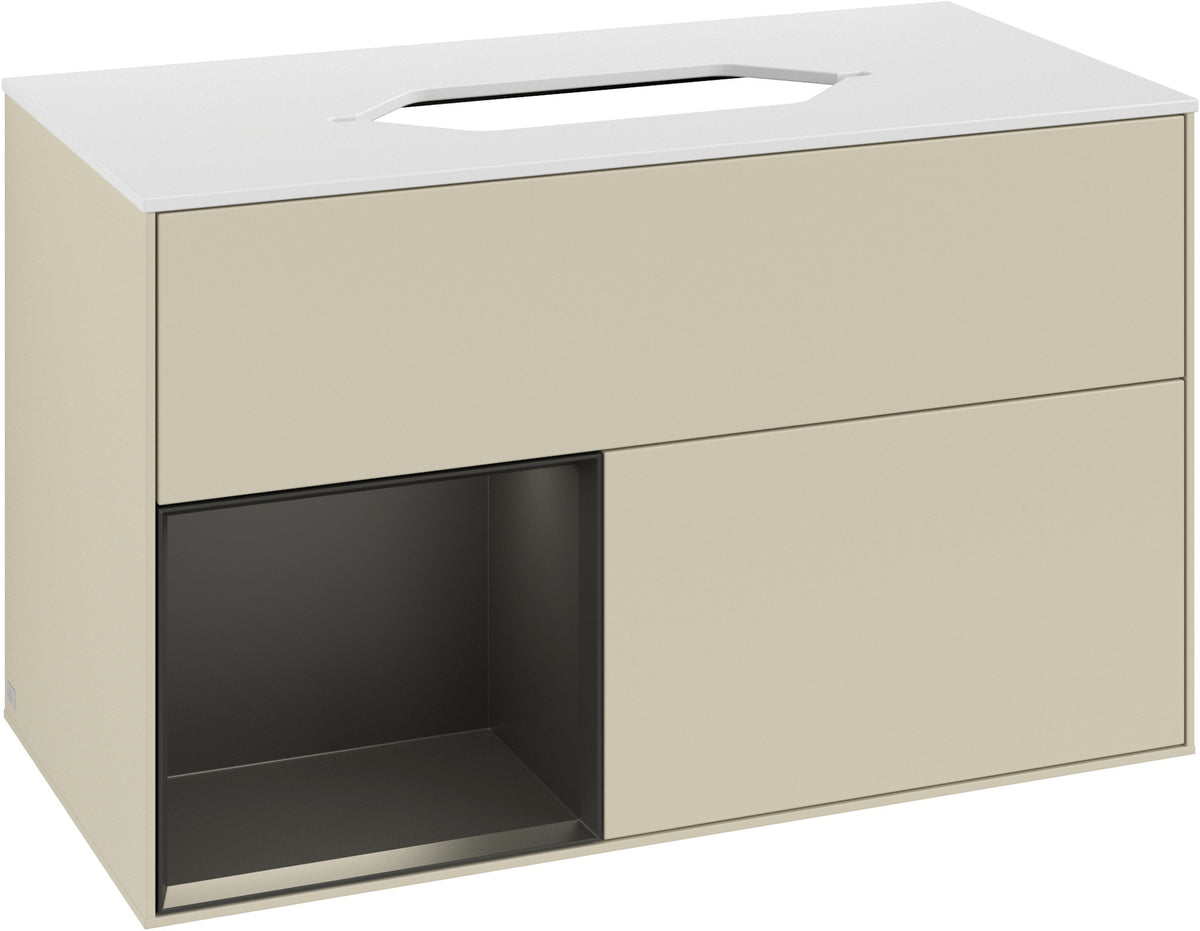 Villeroy & Boch Finion Waschtischunterschrank 1000 mm Glossy White Lacquer – mit LED-Beleuchtung & SoftClosing