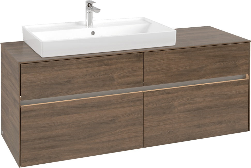 Villeroy & Boch Waschtischunterschrank Collaro C089 B0 1400 mm Arizona Oak mit Beleuchtung