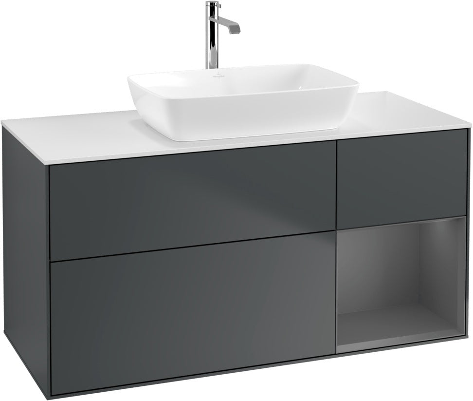 Villeroy & Boch Waschtischunterschrank Finion G831G 1200 mm Glossy White Lacquer mit Beleuchtung