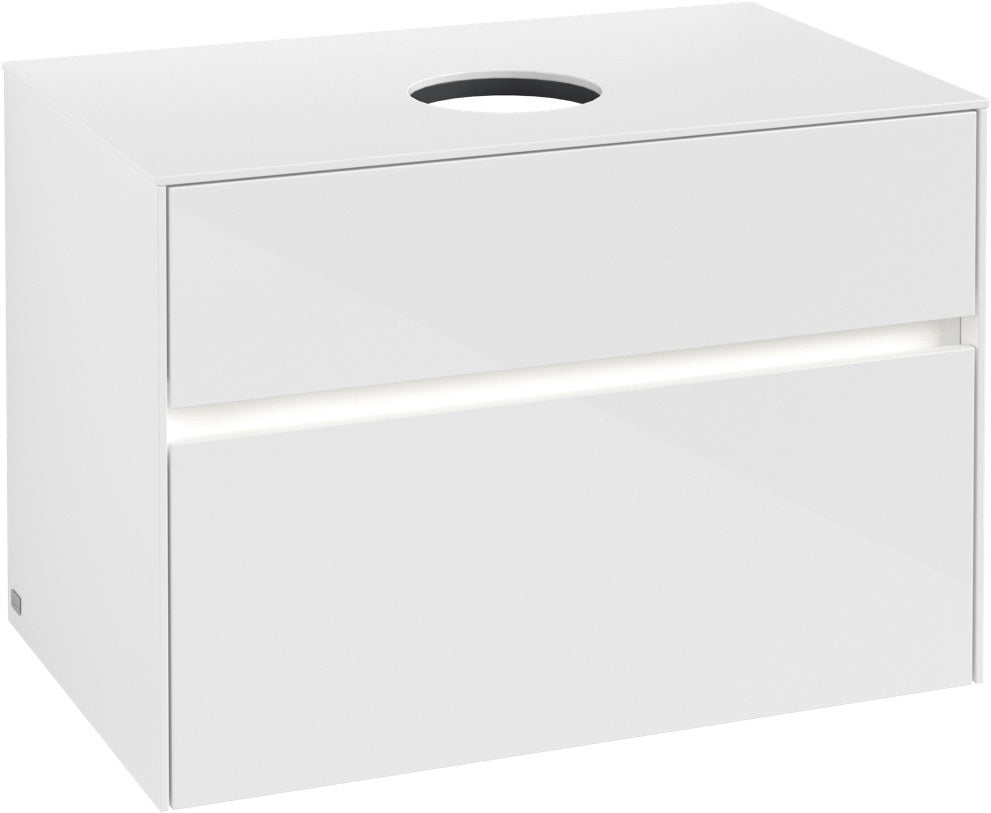 Villeroy & Boch Waschtischunterschrank Collaro C037 B0 800 mm Glossy White mit Beleuchtung