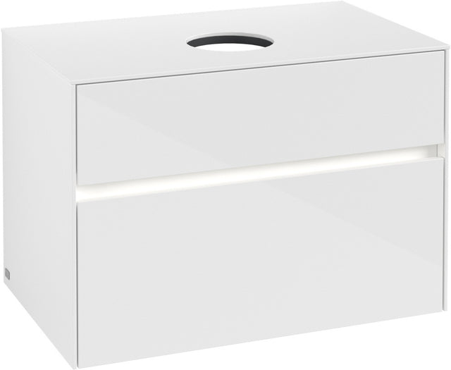 Villeroy & Boch Waschtischunterschrank Collaro C037 B0 800 mm Glossy White mit Beleuchtung