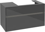 Villeroy & Boch Waschtischunterschrank Collaro C018 B0 1000 mm Glossy Grey mit LED-Beleuchtung
