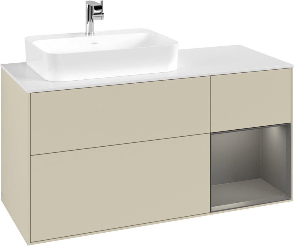 Villeroy & Boch Waschtischunterschrank Finion F401G 1200 mm Glossy White Lacquer mit Beleuchtung