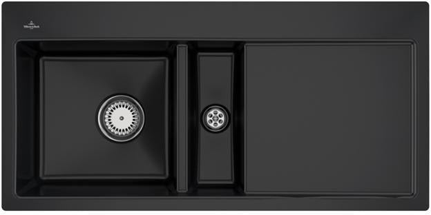 Villeroy & Boch Subway 60 Flat Einbauspüle 965x475mm Ebony CeramicPlus