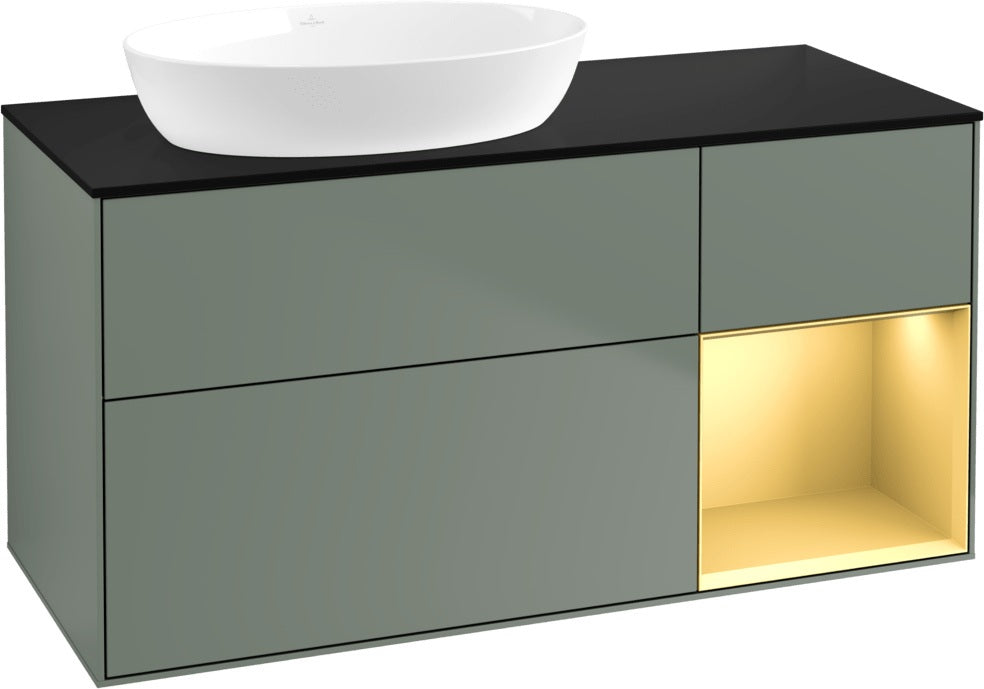Villeroy & Boch Finion Waschtischunterschrank 1200 mm Glossy White Lacquer mit LED-Beleuchtung