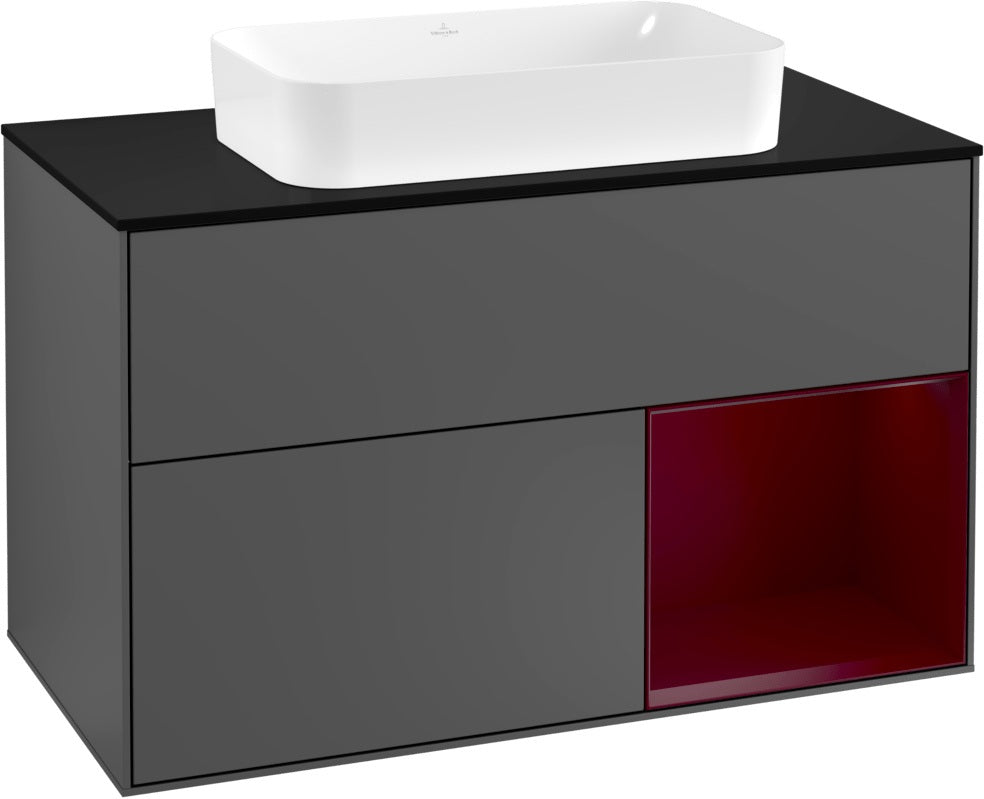 Villeroy & Boch Waschtischunterschrank Finion F252G 1000 mm Glossy White Lacquer mit LED-Beleuchtung