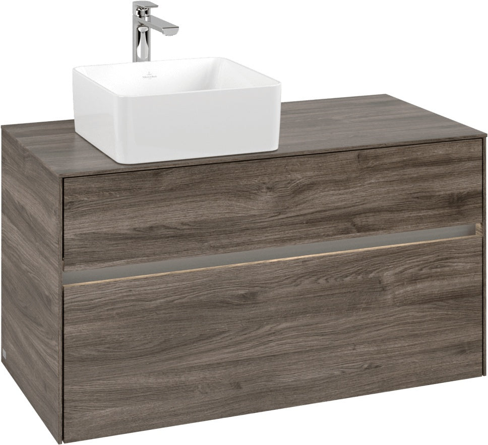 Villeroy & Boch Waschtischunterschrank Collaro C039 B0 1000 mm Stone Oak mit Beleuchtung und SoftClosing