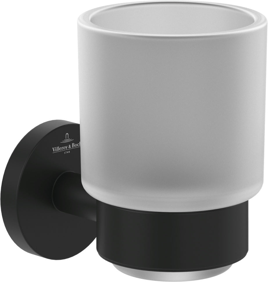 Villeroy & Boch Elements - Tender Glashalter TVA1 mit Becher aus satiniertem Glas, rund, Chrom