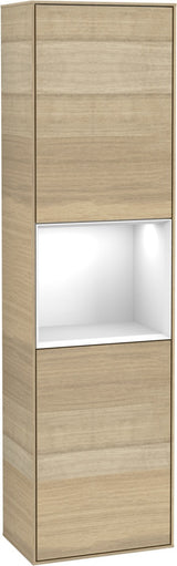 Villeroy & Boch Hochschrank Finion F460GF – 418 mm, Glossy White Lacquer, mit Beleuchtung & SoftClosing