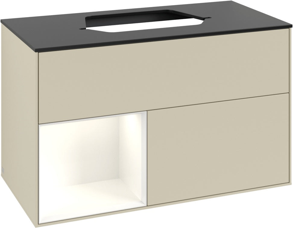 Villeroy & Boch Finion Waschtischunterschrank 1000 mm Glossy White Lacquer mit LED-Beleuchtung