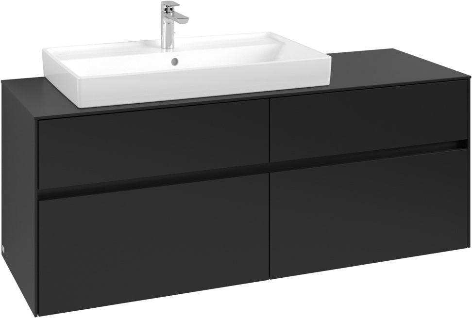 Villeroy & Boch Waschtischunterschrank Collaro C089 B0 1400 mm Volcano Black mit Beleuchtung