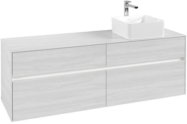 Villeroy & Boch Waschtischunterschrank Collaro C051 B0 1600 mm Glossy White mit LED-Beleuchtung