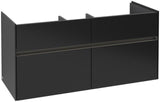Villeroy & Boch Collaro Waschtischunterschrank 1154 mm Black Matt mit LED-Beleuchtung und 4 Auszügen