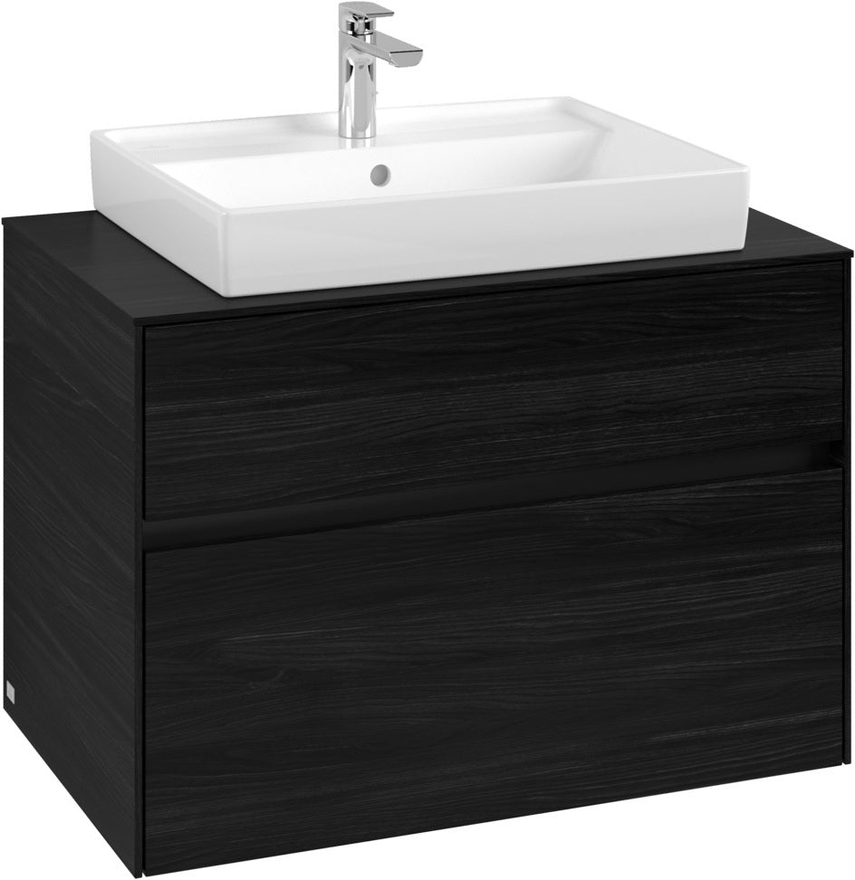 Villeroy & Boch Waschbeckenunterschrank Collaro C080 Black Oak 800 mm mit SoftClosing