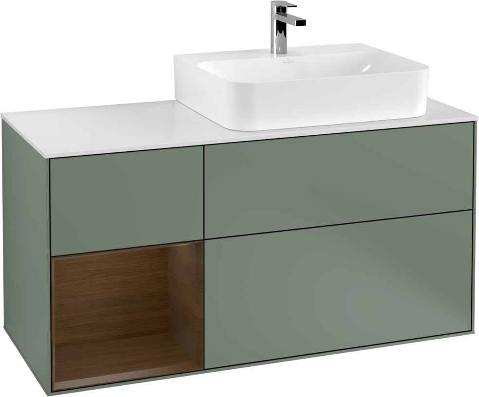 Villeroy & Boch Waschtischunterschrank Finion G141G 1200 mm Glossy White mit LED-Beleuchtung