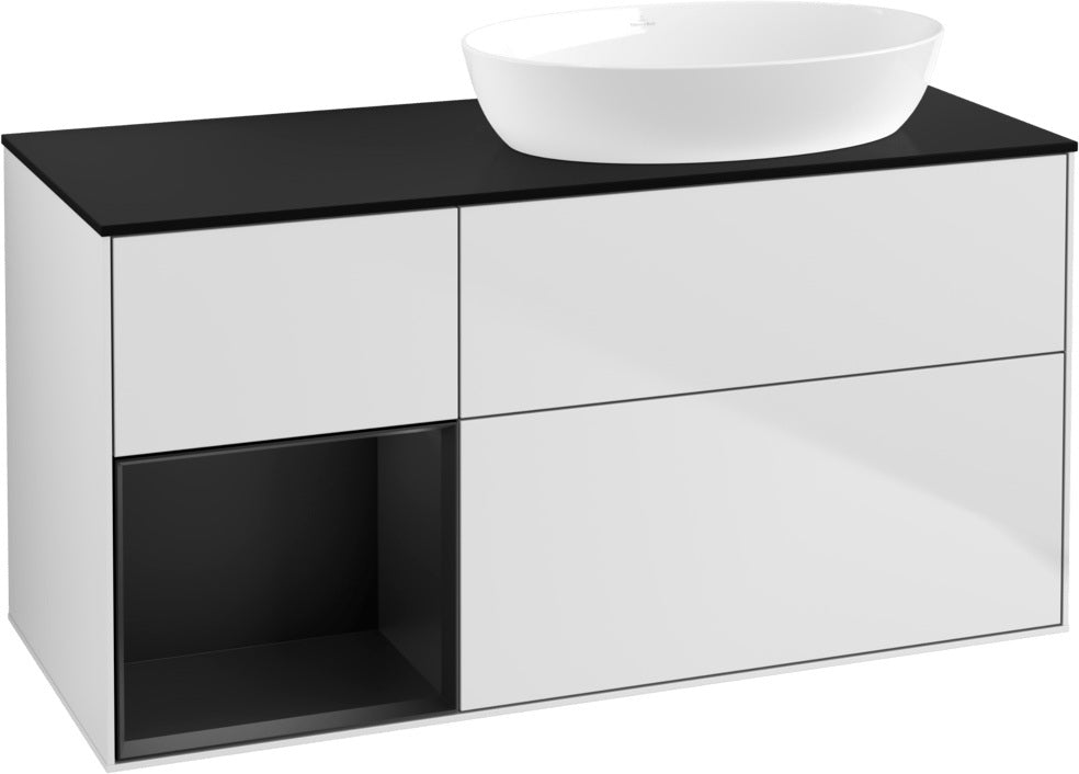 Villeroy & Boch Waschtischunterschrank Finion FA42G 1200 mm Glossy White Lacquer mit Beleuchtung