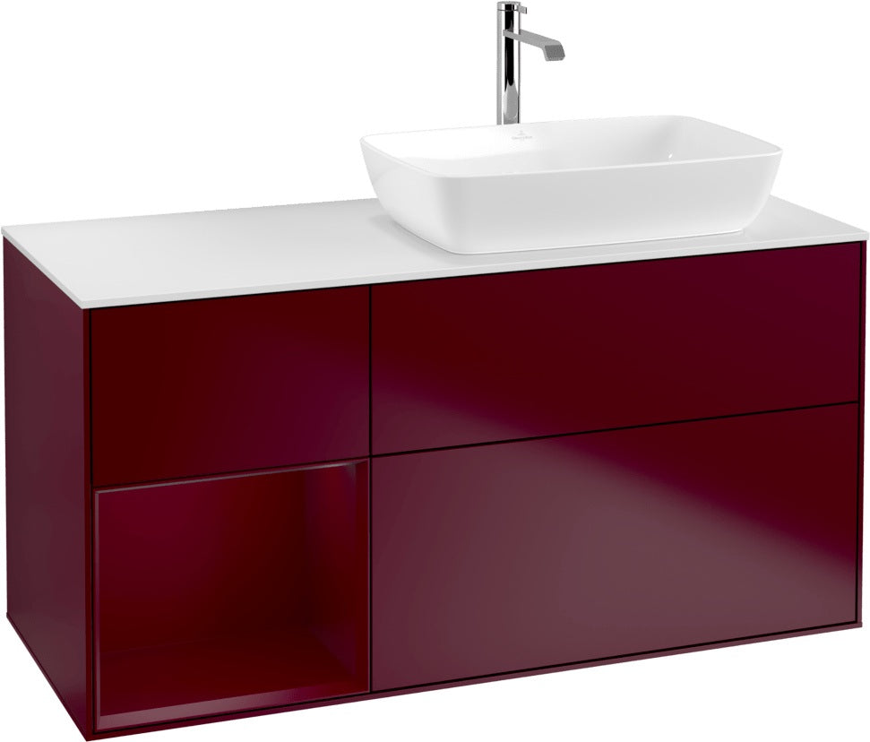 Villeroy & Boch Finion Waschbeckenunterschrank 1200 mm Glossy White Lacquer mit Beleuchtung