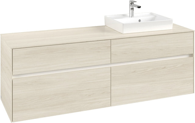 Villeroy & Boch Collaro Waschbeckenunterschrank 1600 mm White Oak mit LED-Beleuchtung