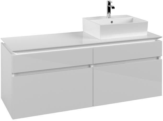 Villeroy & Boch Waschtischunterschrank Legato 1400 mm Glossy White mit 4 Auszügen, Becken rechts
