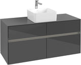 Villeroy & Boch Waschtischunterschrank Collaro C041 B0 1200 mm Glossy Grey mit Beleuchtung