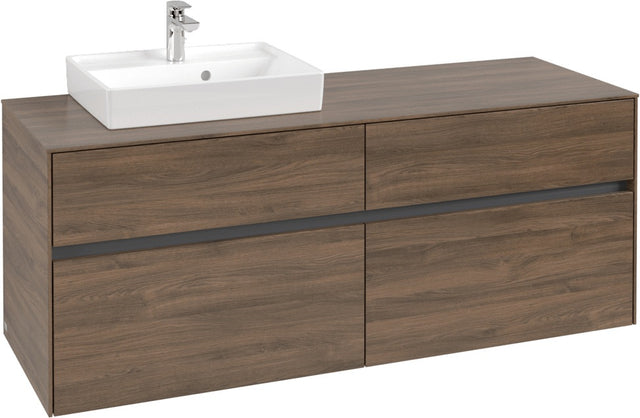 Villeroy & Boch Waschtischunterschrank Collaro C074 Arizona Oak 1400 mm – 4 Auszüge, Becken links