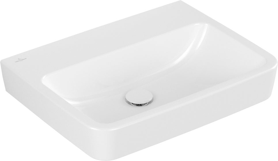 Villeroy & Boch O.novo Wandwaschbecken 600x460 mm eckig Weiß Alpin – ohne Hahnloch, mit Überlauf