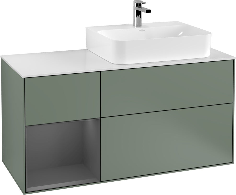Villeroy & Boch Waschtischunterschrank Finion G141G 1200 mm Glossy White mit LED-Beleuchtung