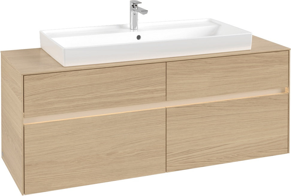 Villeroy & Boch Collaro Waschtischunterschrank 1400 mm mit LED-Beleuchtung, Truffle Grey