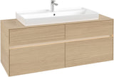 Villeroy & Boch Collaro Waschtischunterschrank 1400 mm mit LED-Beleuchtung, Truffle Grey