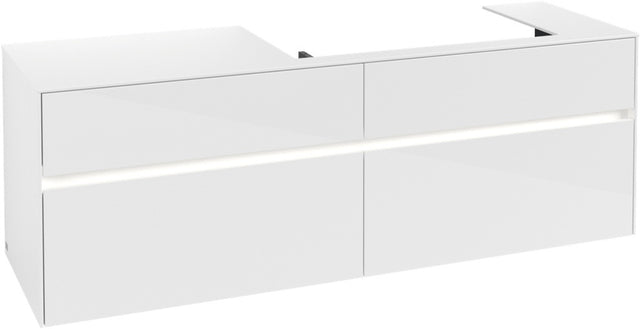 Villeroy & Boch Waschtischunterschrank Collaro C027 B0 1600 mm Glossy White mit LED-Beleuchtung