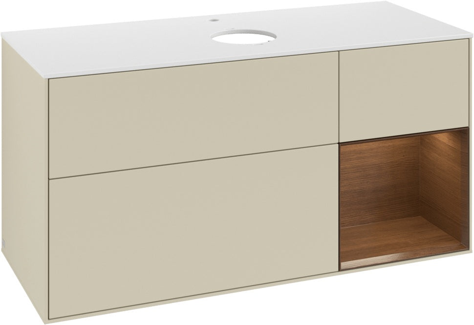 Villeroy & Boch Waschtischunterschrank Finion G831G 1200 mm Glossy White Lacquer mit Beleuchtung