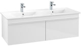 Villeroy & Boch Venticello Waschbeckenunterschrank 1253 mm Glossy White – 2 Auszüge, wandhängend